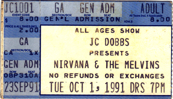 Nirvana - JC Dobbs Ticket